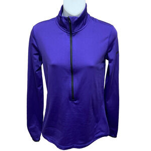 Nike Pro Dri Fit Womens 1/2 Zip Shirt Size Medium Long Sleeve Pullover Purple